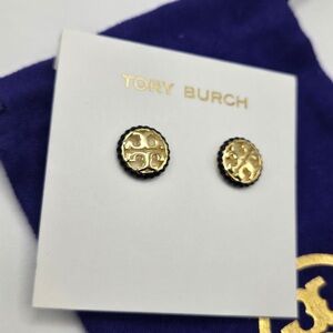 Tory Burch Gold and Black Earrings